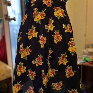 Vintage Floral Flaired Mini Skirt